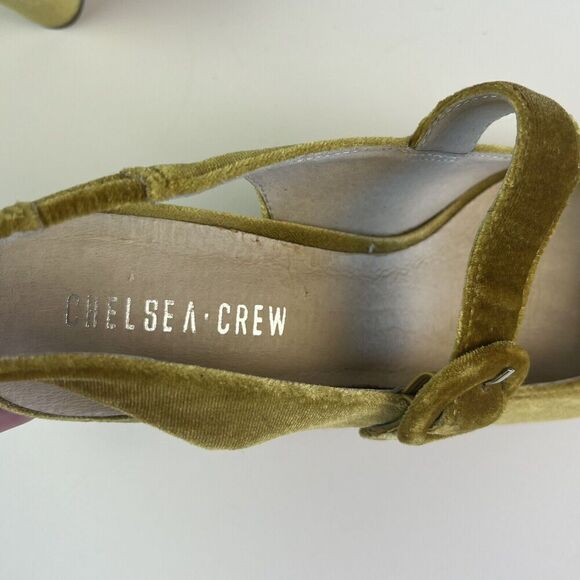 Chelsea Crew Liberty Velvet Mary Jane Heels Shoe 38 8 Mustard Retro Witchy - Picture 11 of 12